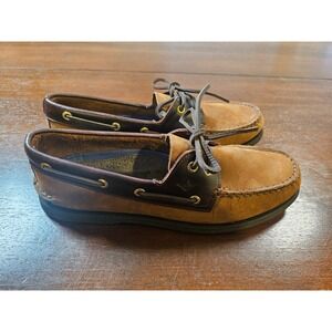 Sperry Authentic Original A/O Boat Shoes Brown Buck Leather Men's 9 M New